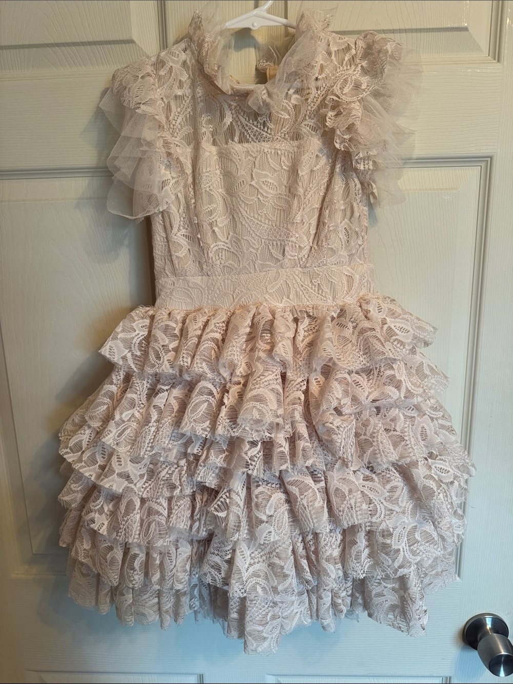 Joyfolie Anouk Girls' Lace Ruffle Formal Dress in Blush